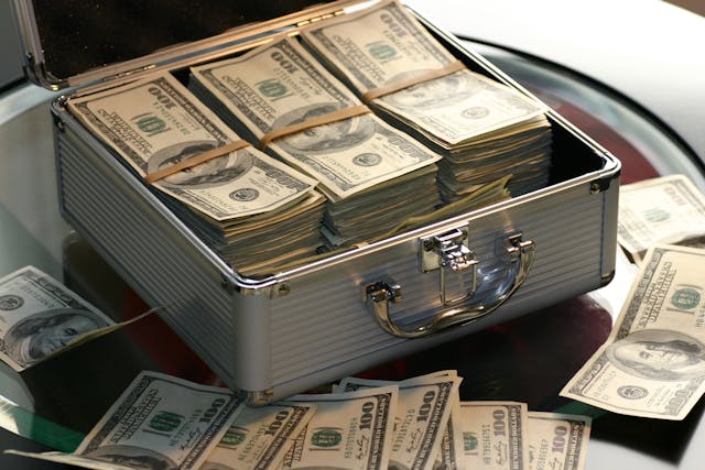 money in briefcase